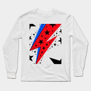 Red and Blue Lightning Bolt Starman Blackstar Long Sleeve T-Shirt